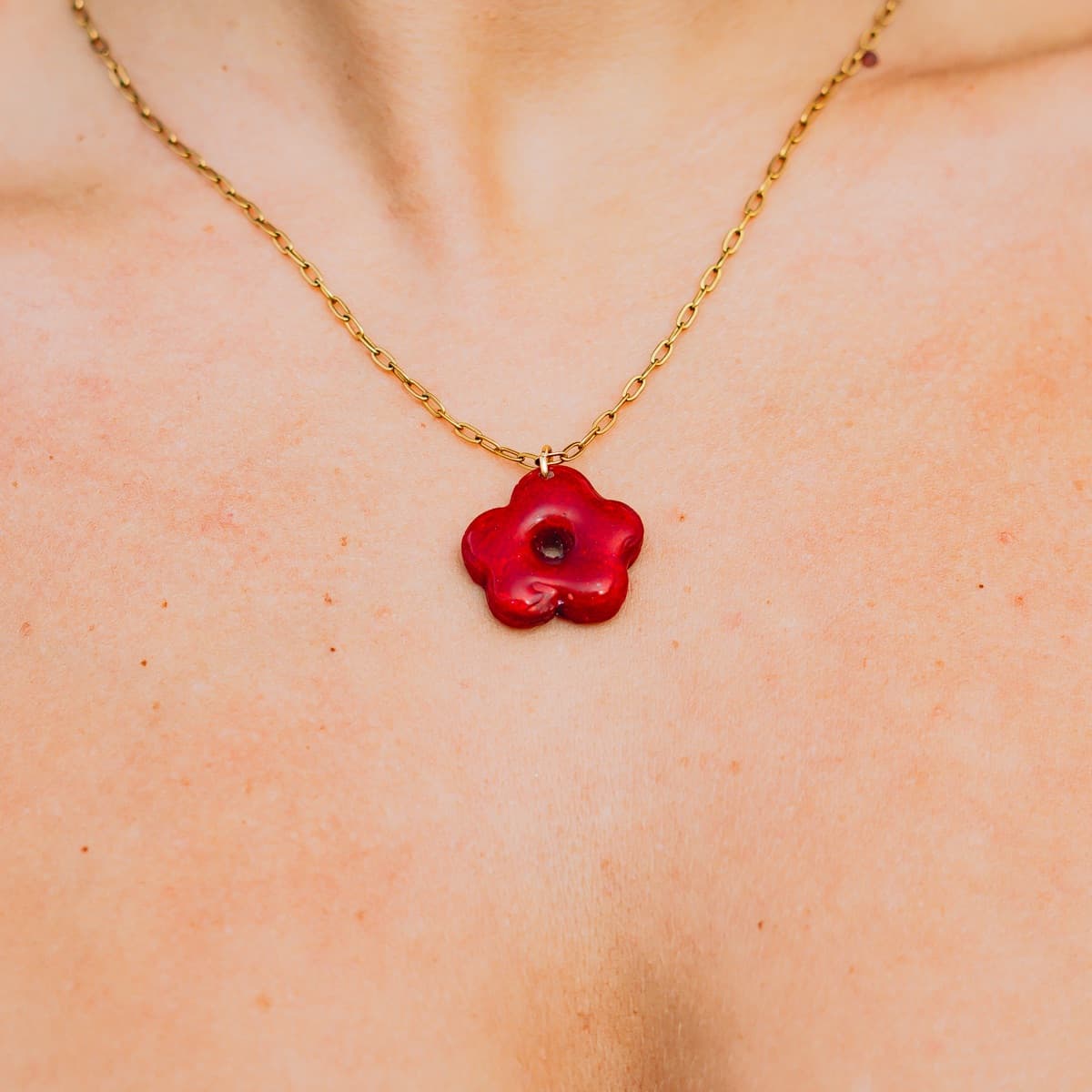 Colgante Flor Roja