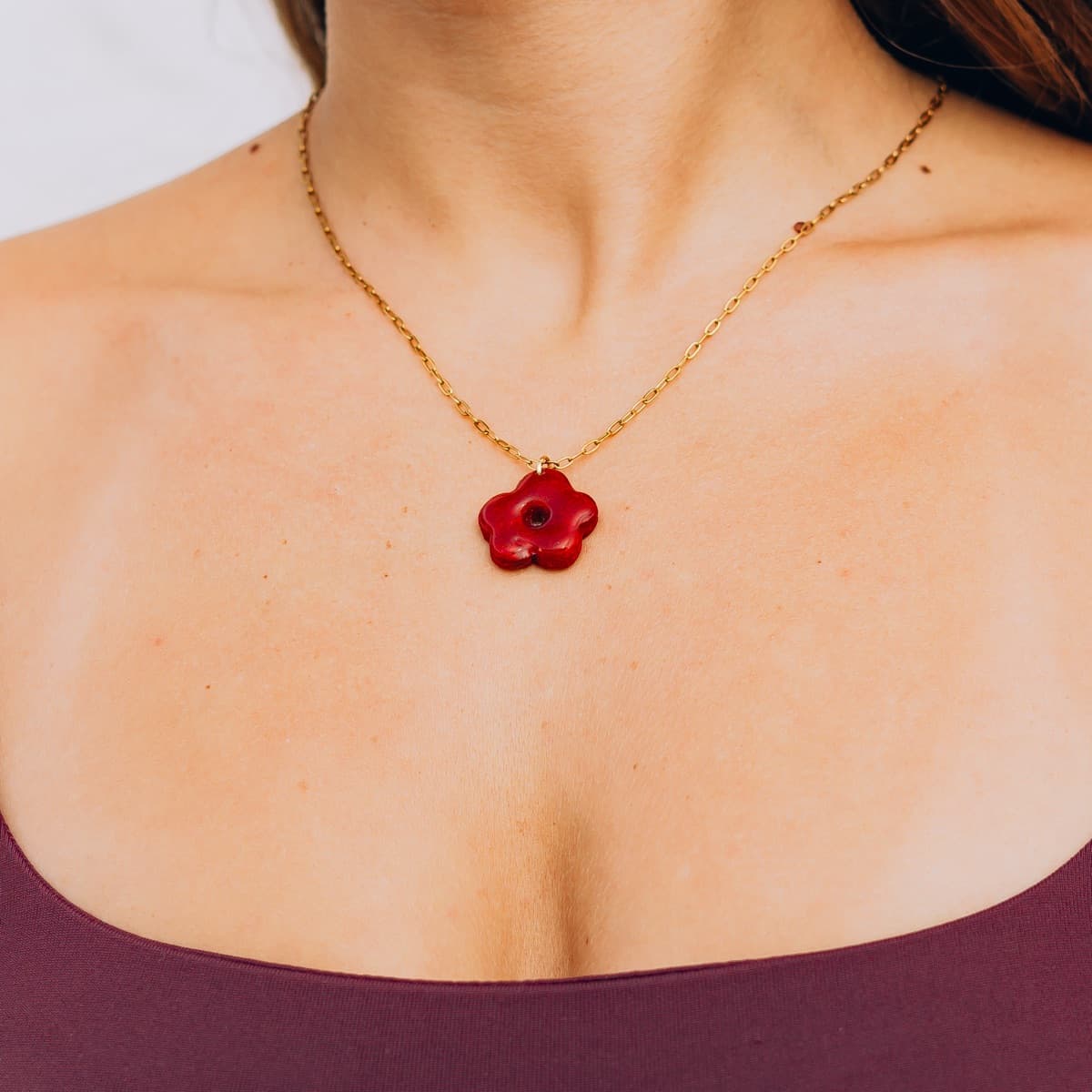 Colgante Flor Roja - Vista alternativa