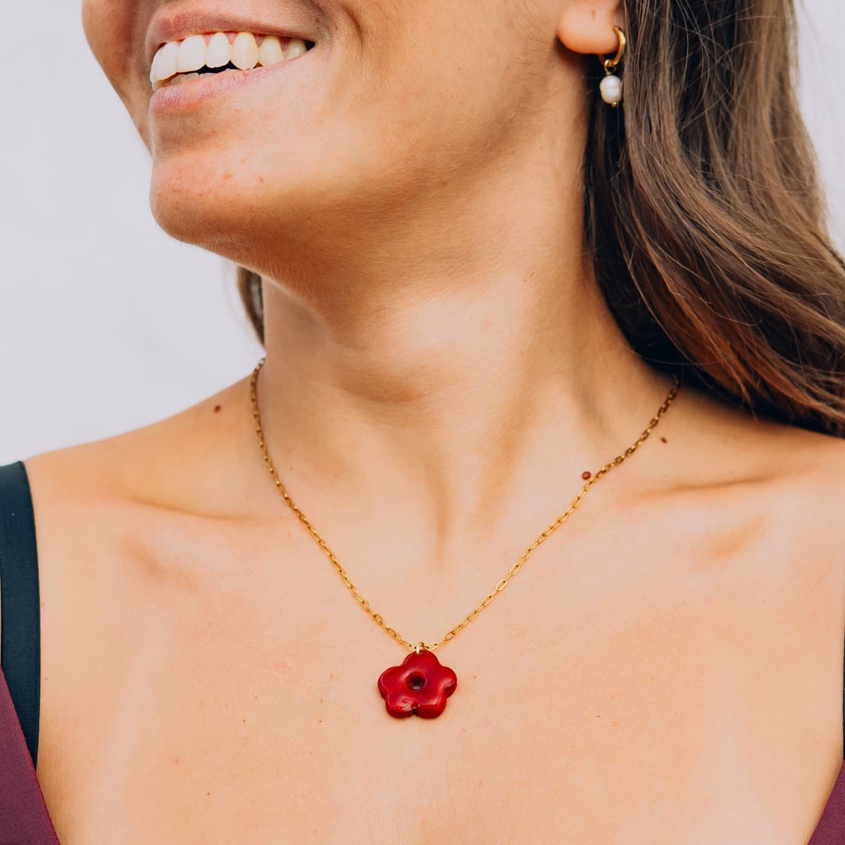 Colgante Flor Roja - Miniatura 3