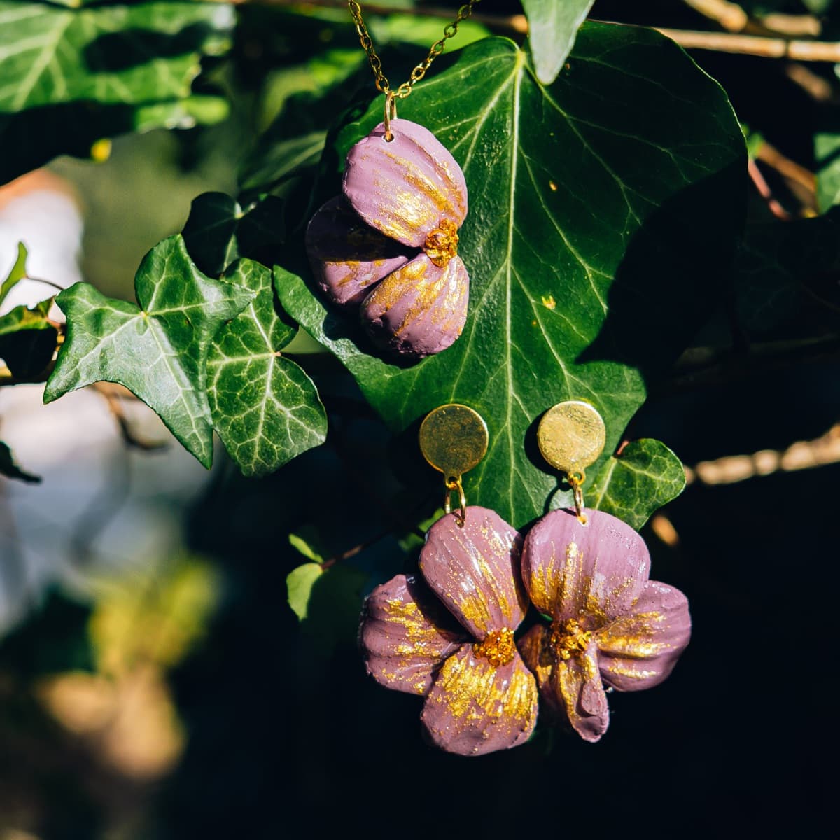 Set Flor Malva y Oro - Miniatura 4