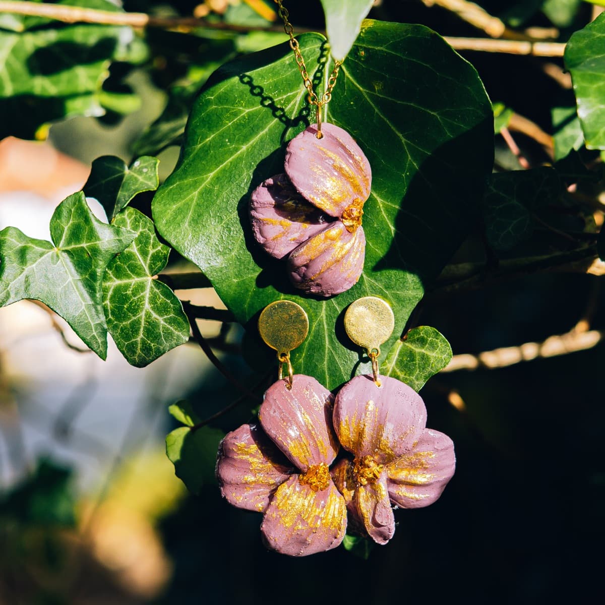 Set Flor Malva y Oro - Miniatura 5