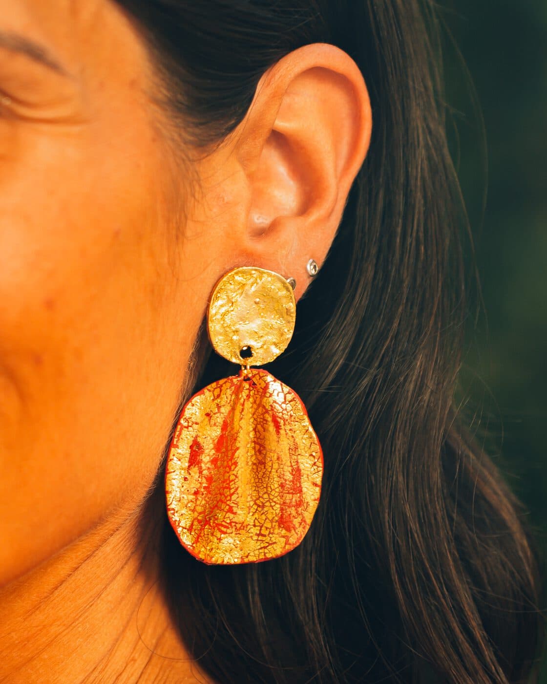 Pendientes Coral y Dorado